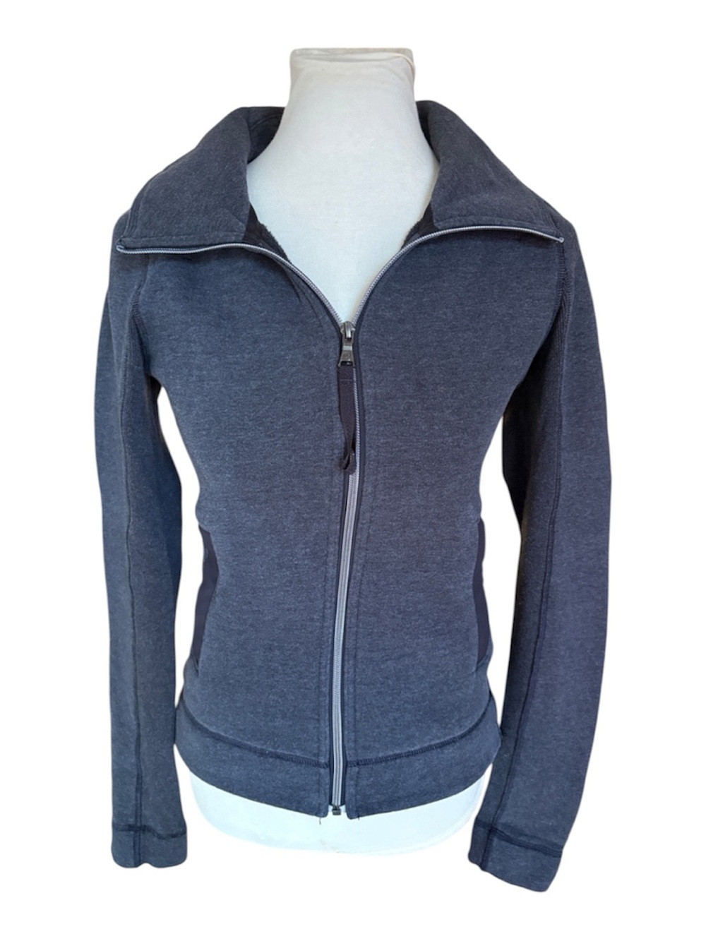 Lululemon Athletica En Route Gray Jacket Fleece Lined Active Full Zip Womens 4 S